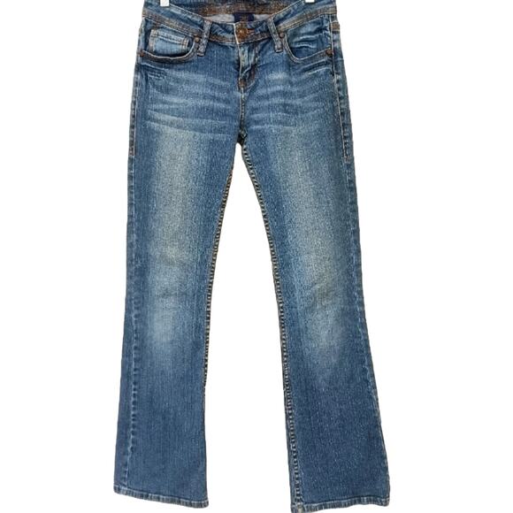 VNT SQUEEZE Jeans Women's Sz 5/6 Blue Embroidered SNAP POCKETS Bohemian Festival - Picture 5 of 16